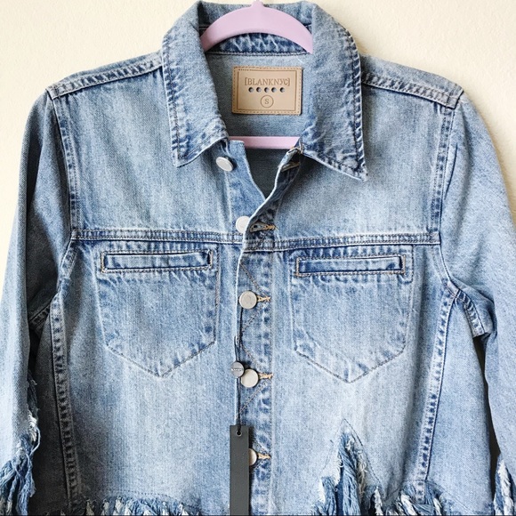 BLANK NYC Denim Frayed Jacket Small NWT - Picture 2 of 4